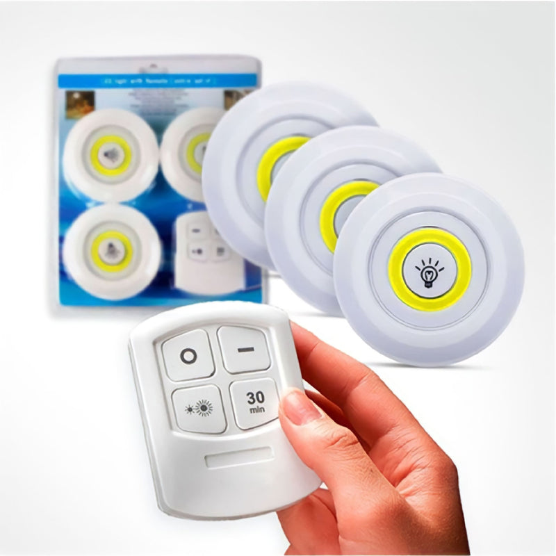 KIT 3 Lâmpadas LED - Sem fio com Controle Remoto