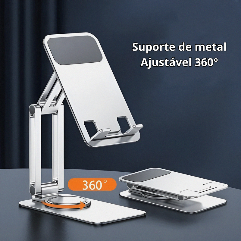 Suporte de Metal Ajustável 360° Para Tablet e Celular