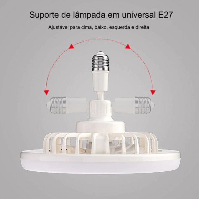 Luminária com Ventilador de teto 2 em 1 + Controle