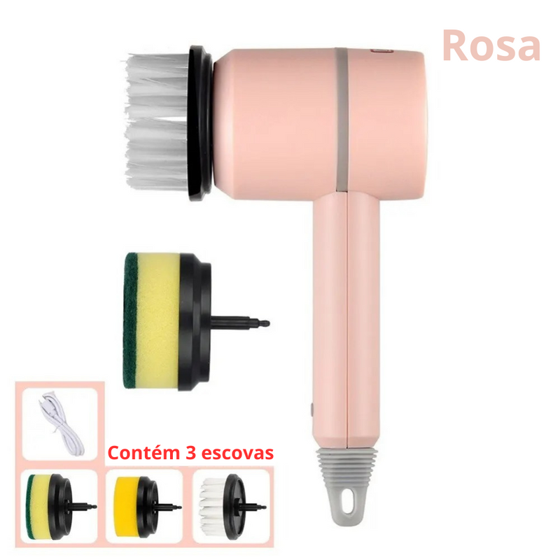 Escova de Limpeza Elétrica Multifuncional - 3 em 1