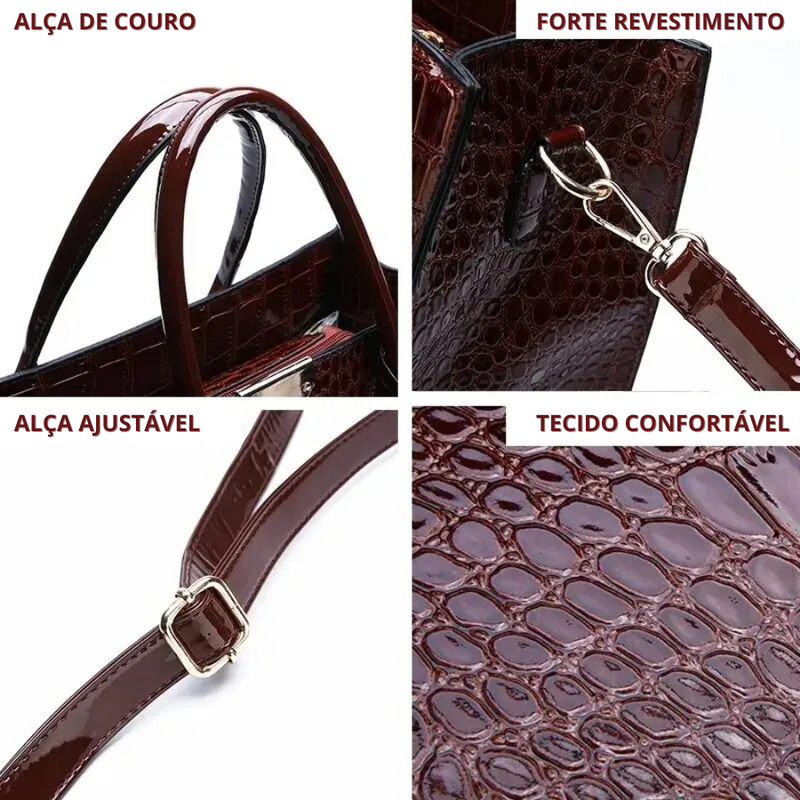 Bolsa Feminina Transversal  - Crocodile