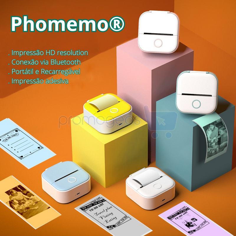 Phomemo® - Mini impressora portátil de etiqueta autoadesiva