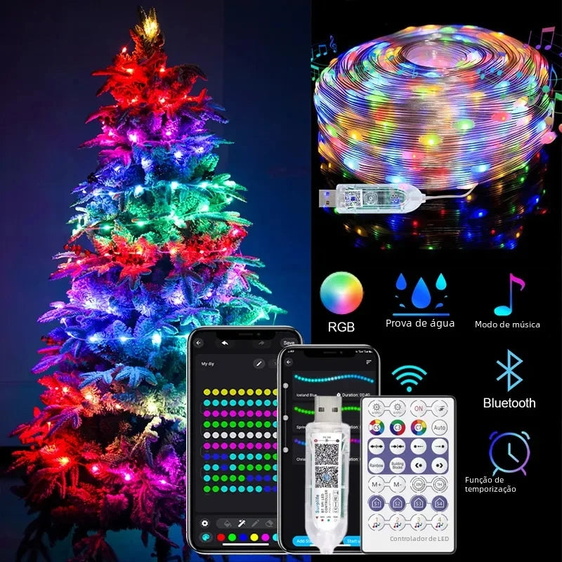 Pisca-Pisca De Natal Bluetooth + Controle