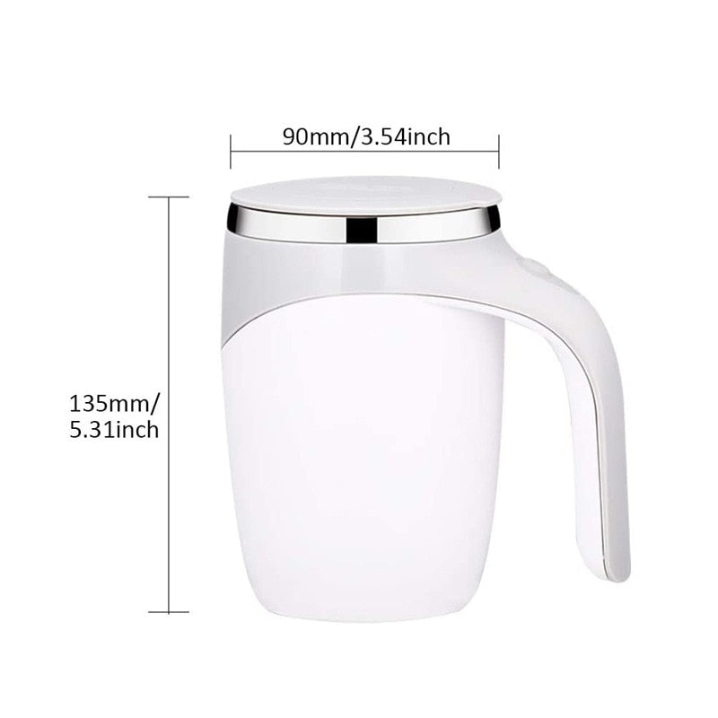 Caneca Mixer Automática - Copo Inox Suporte Magnético à Pilha 380ml