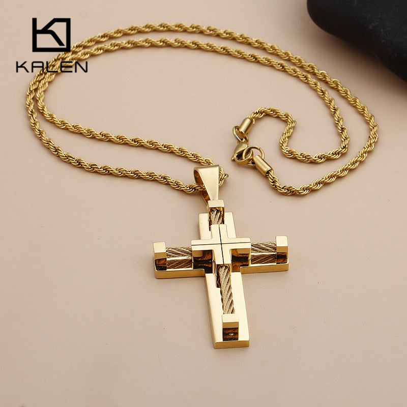 Corrente com Crucifixo Banhado a Ouro 18k – KALEN Shiny